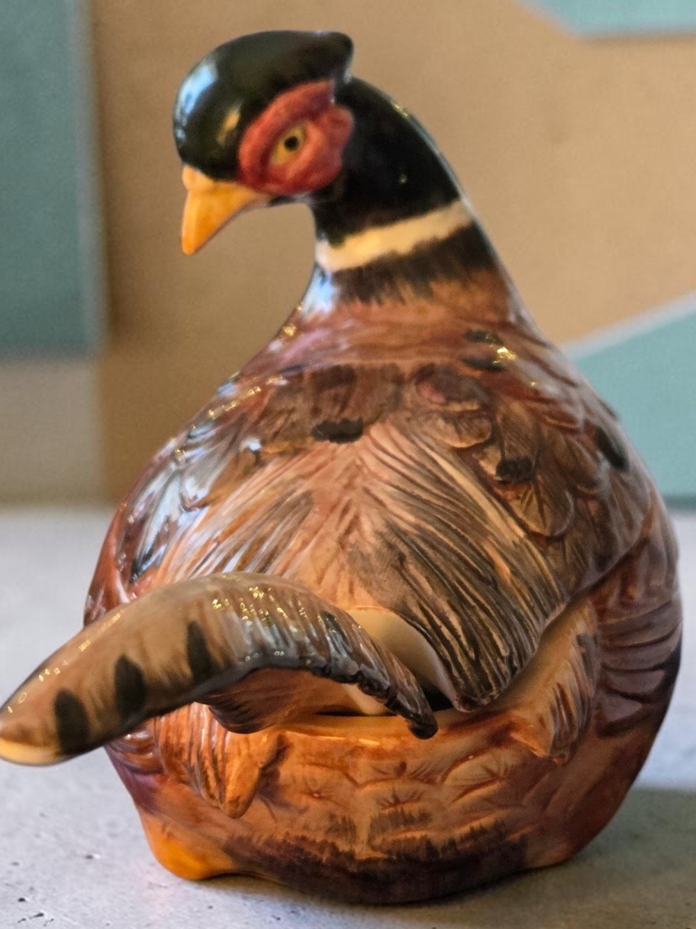 Fitz and Floyd Pheasant Figural Sauce Boat with Lid, Ladle, Underplate EUC - Picture 9 of 13